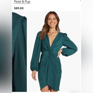 Petal & Pup Deep Green Long Sleeve Dress